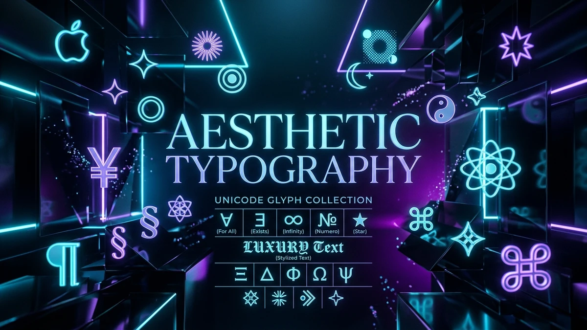 Aesthetic Typography Specimen and Decorative Unicode Glyphs